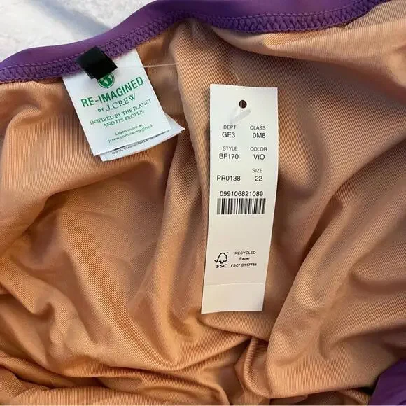 J. Crew Swimsuit Bow Lavender Purple Asymmetrical One Piece Shoulder VIOLA NWT - Picture 9 of 15